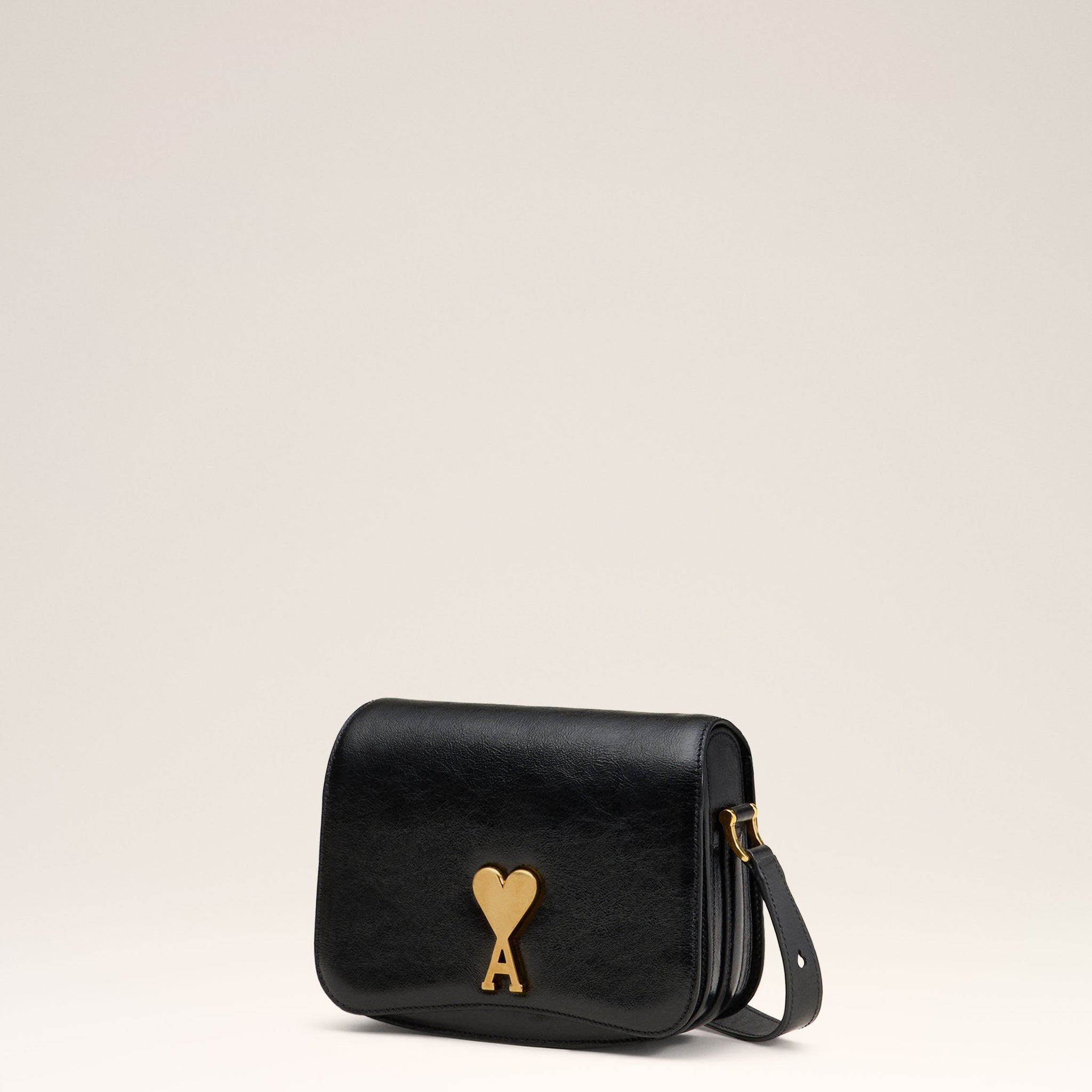 Black Leather Paris Paris  Bag