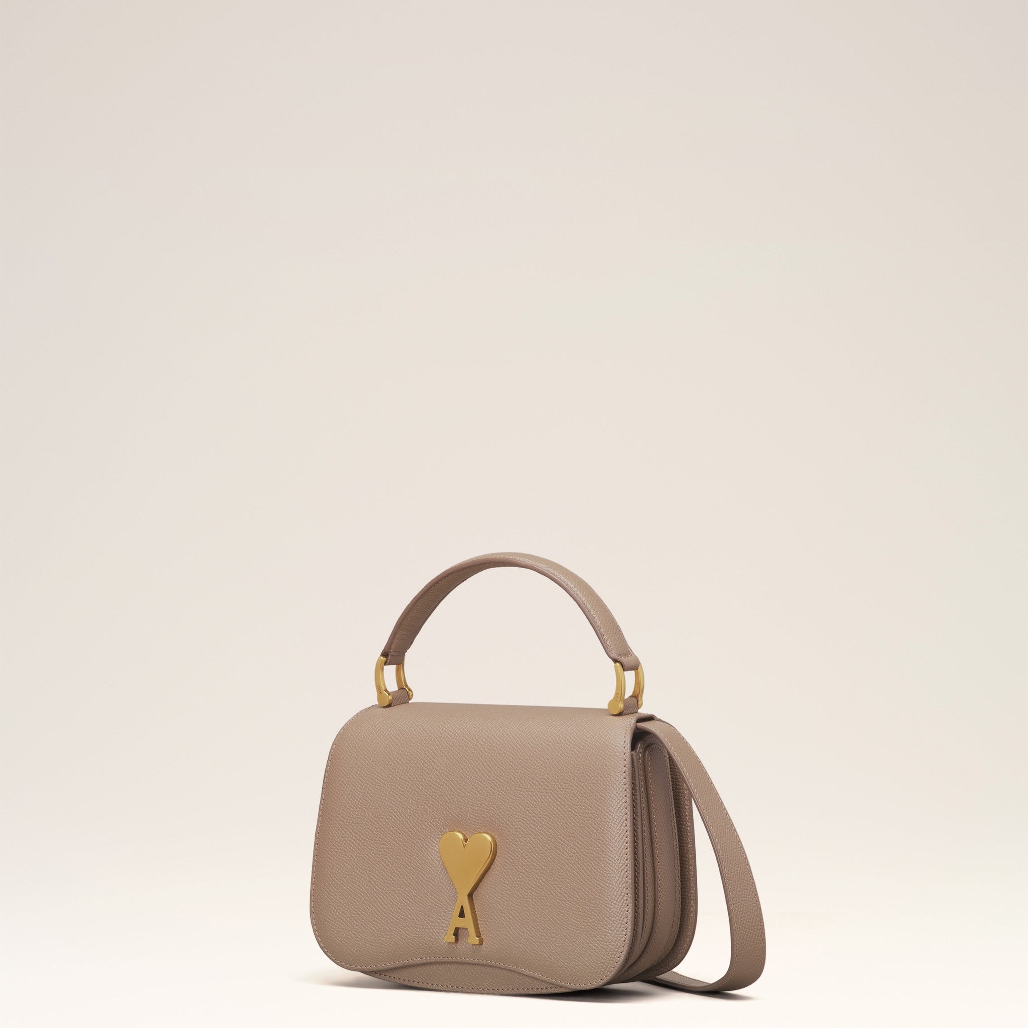 Beige Leather Top Handle Paris Paris Bag