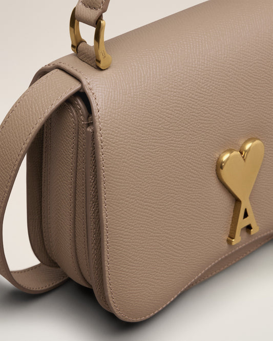 Beige Leather Top Handle Paris Paris Bag