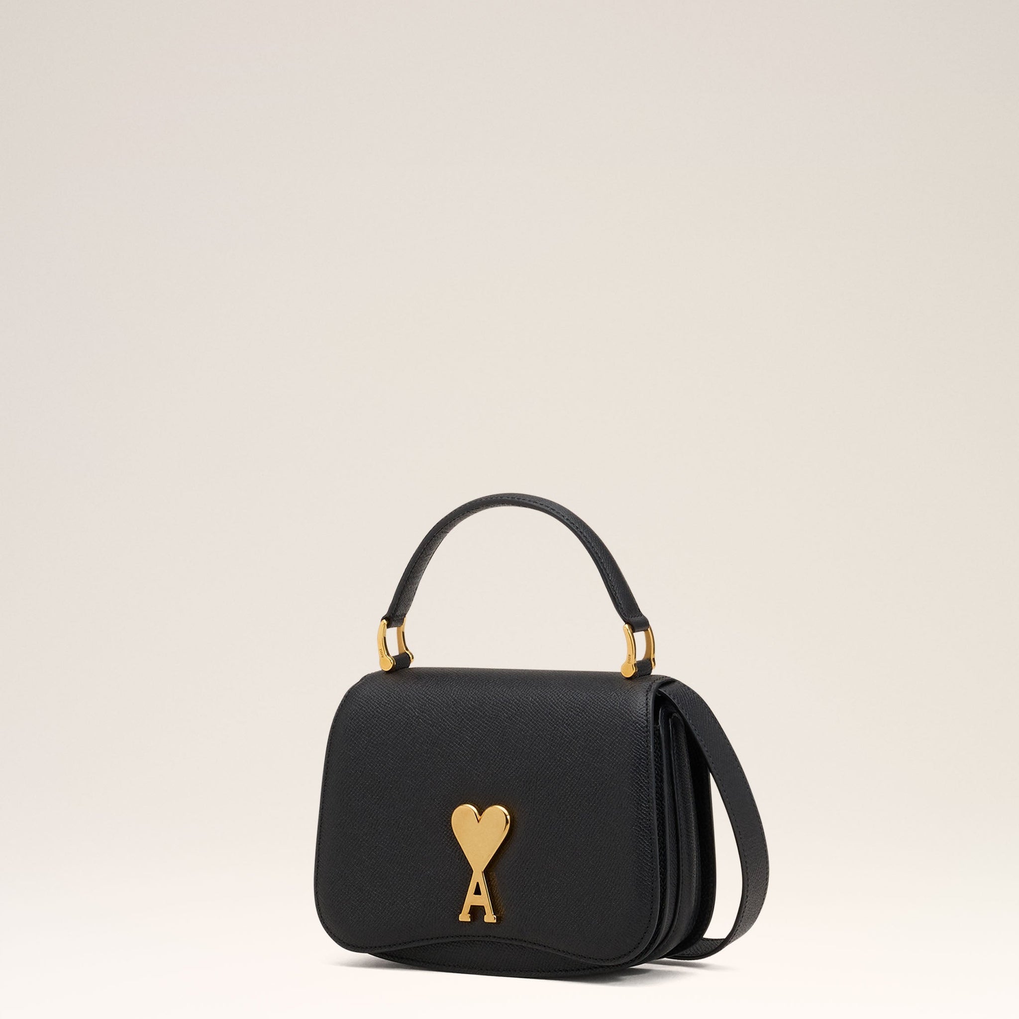 Black Leather Top Handle Paris Paris Bag
