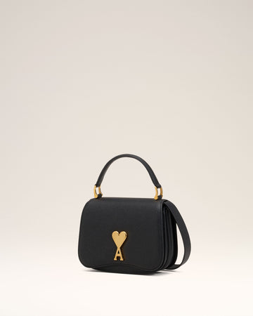 Black Leather Top Handle Paris Paris Bag