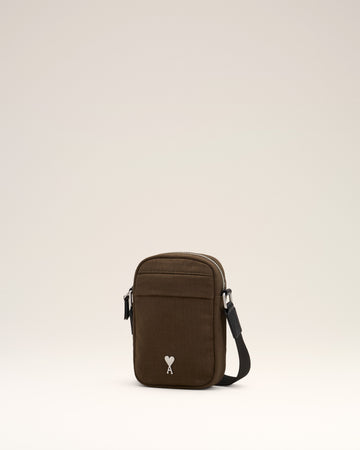 Green Canvas Small Ami de Coeur Crossbody Bag