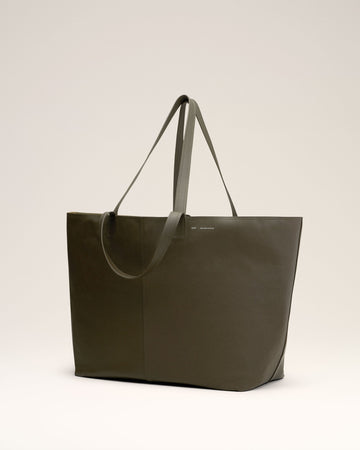 Green Leather Midi Maxi Tote Bag