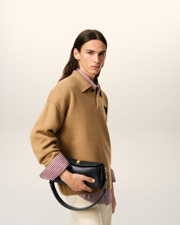 Black Smooth Leather Carrousel Bag