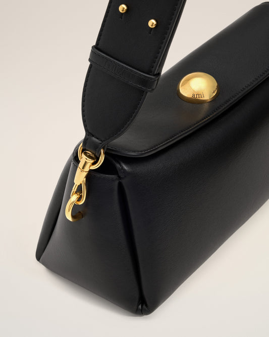 Black Smooth Leather Carrousel Bag