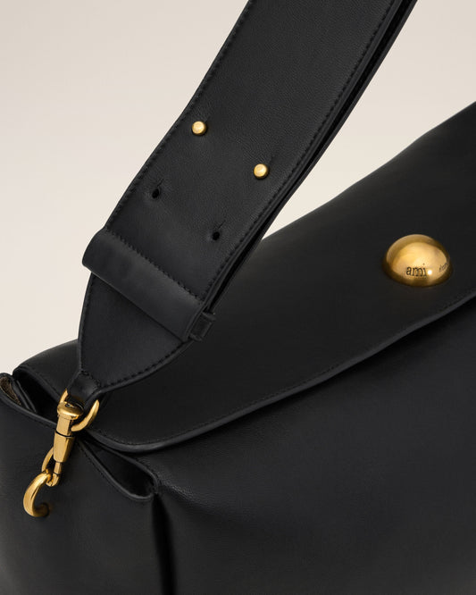 Black Leather Large Carrousel Bag