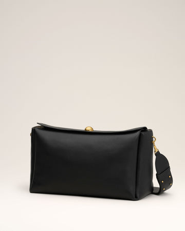 Black Leather Large Carrousel Bag