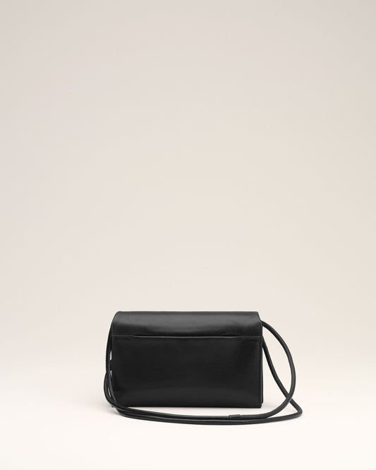 Black Smooth Leather Voulez Vous Wallet Strap