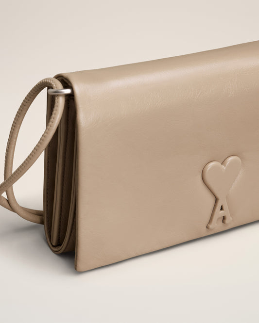 Beige Leather Voulez-Vous Wallet Strap
