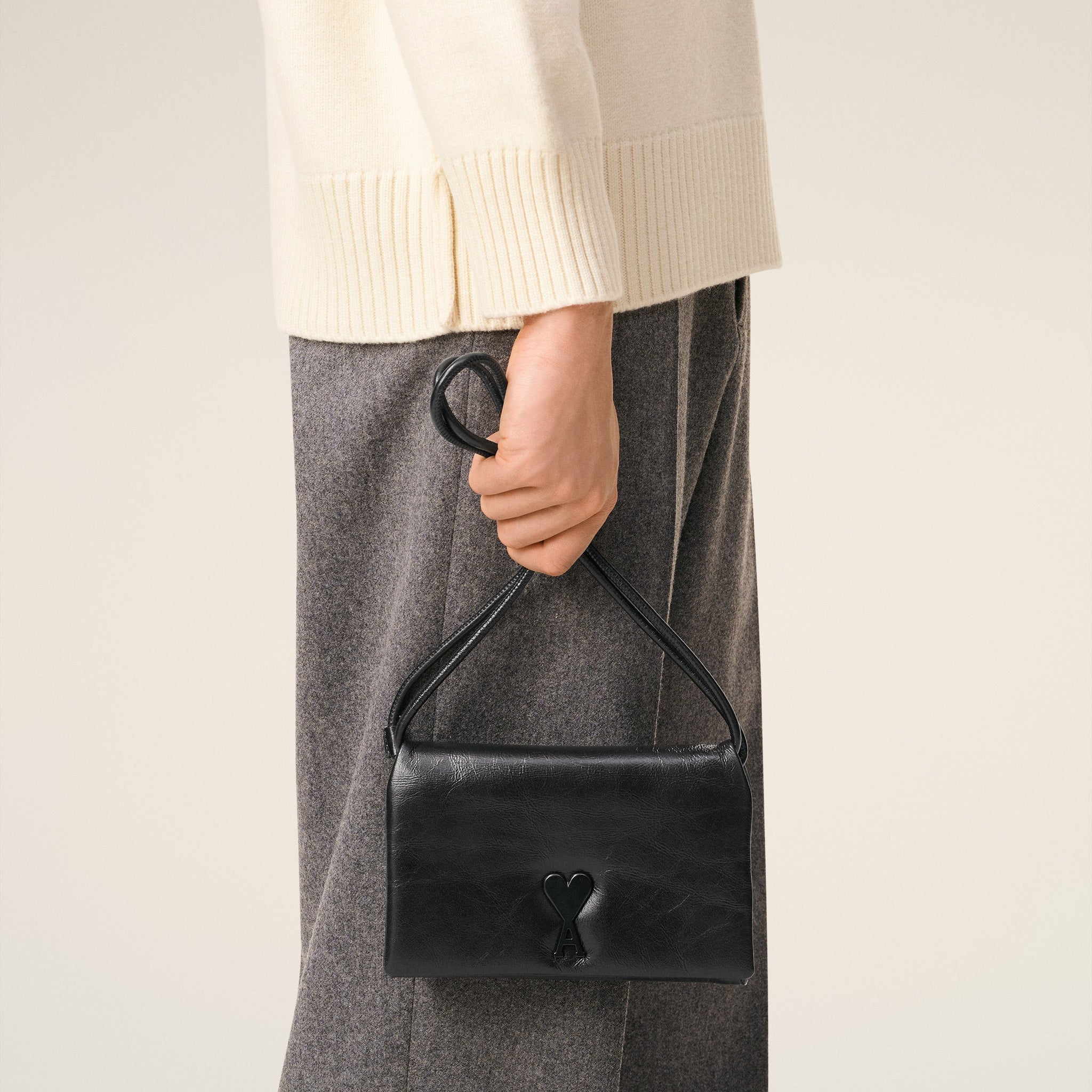 Black Smooth Leather Voulez Vous Wallet Strap