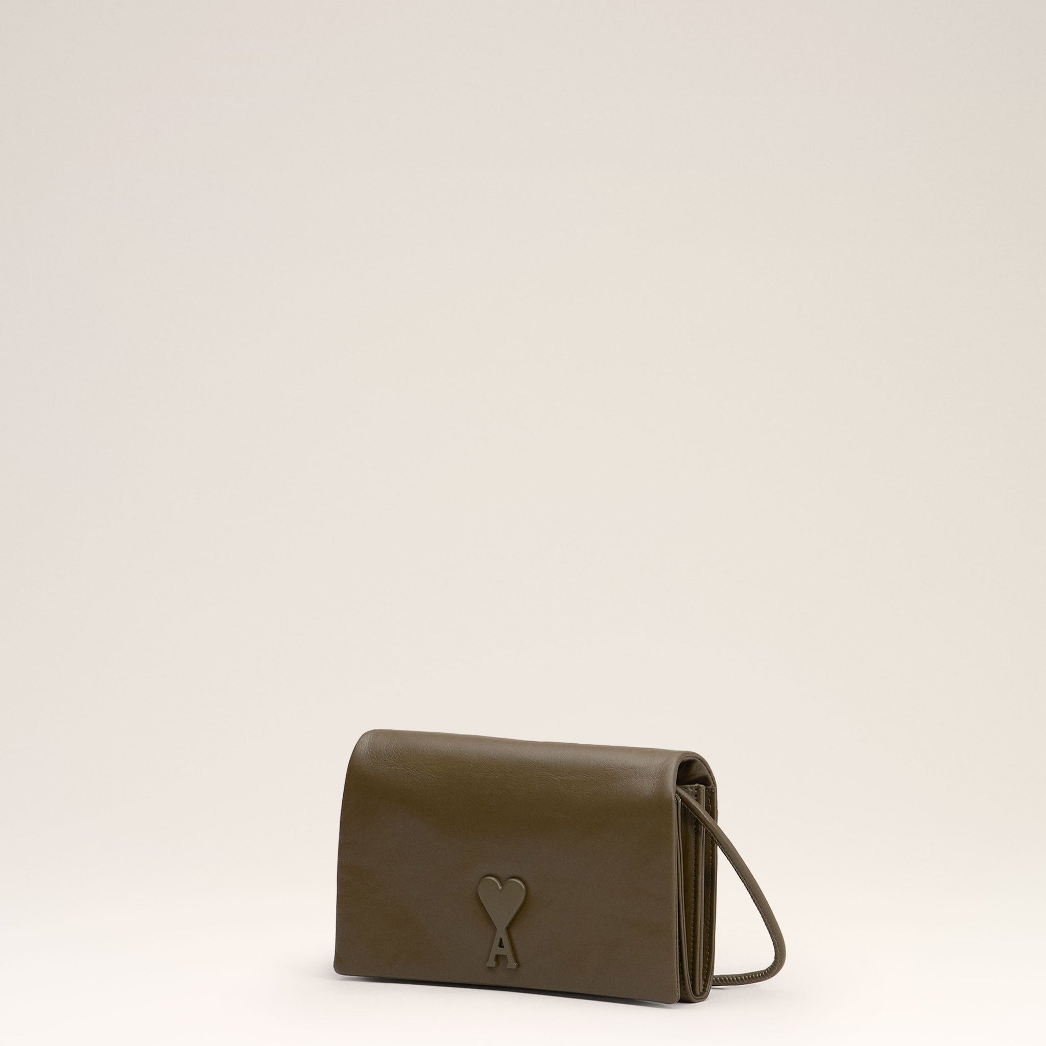 Khaki Leather Voulez-Vous Wallet Strap