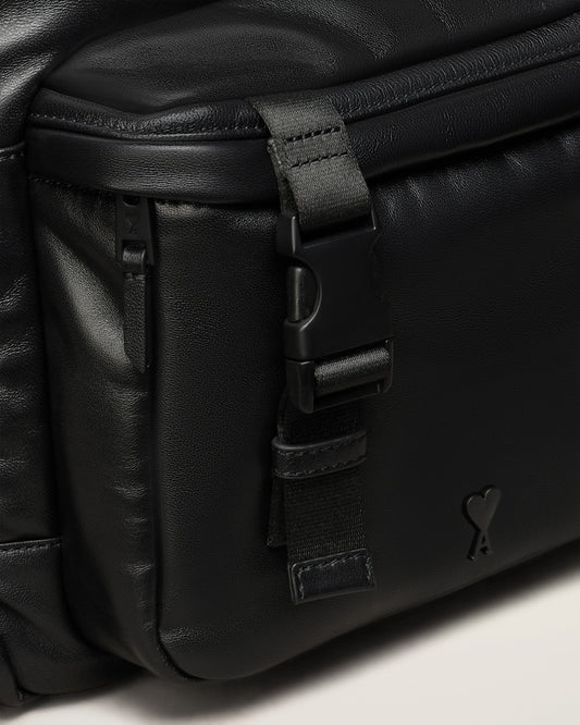 Black Leather Ami De Coeur Backpack