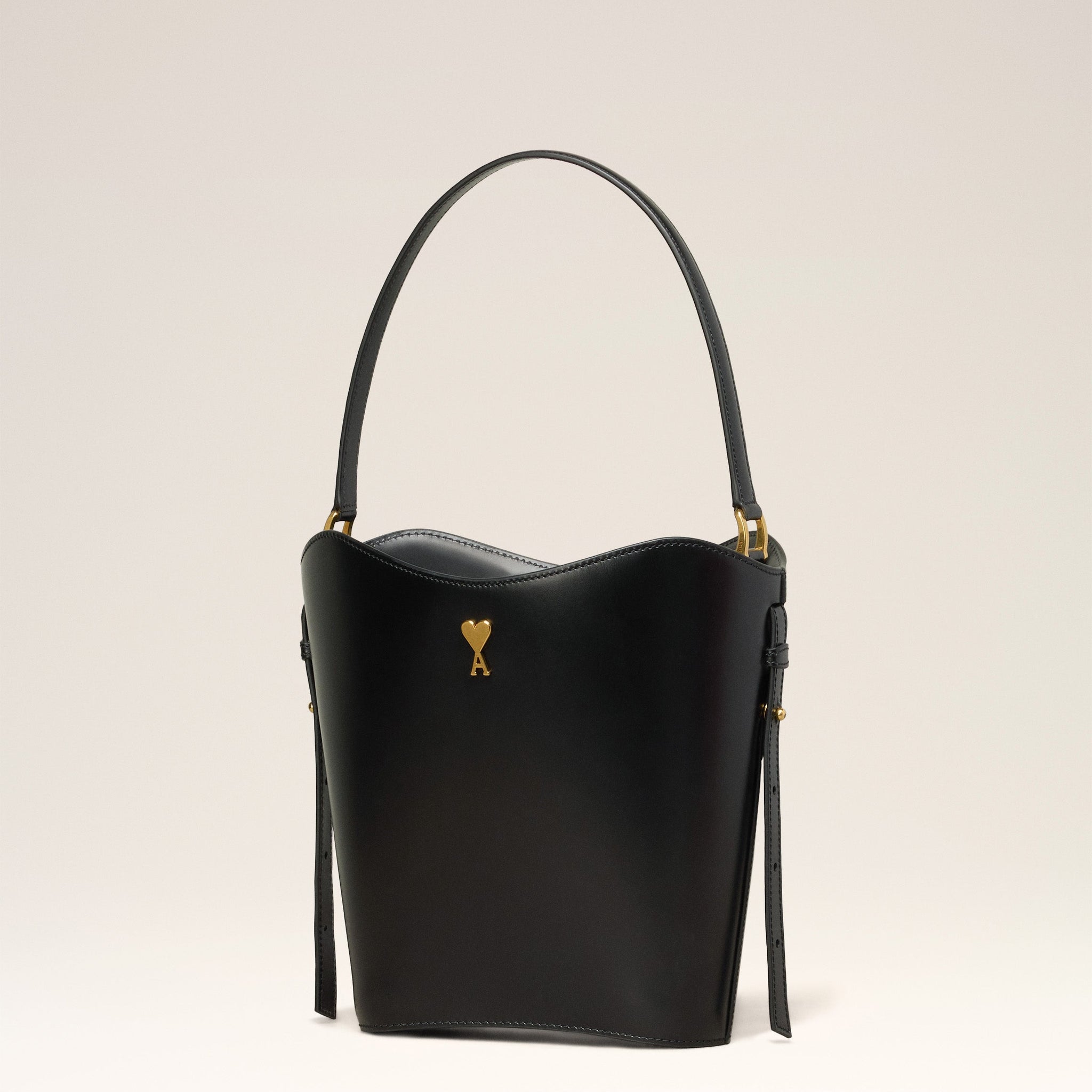 Black Leather Paris Paris Bucket Bag
