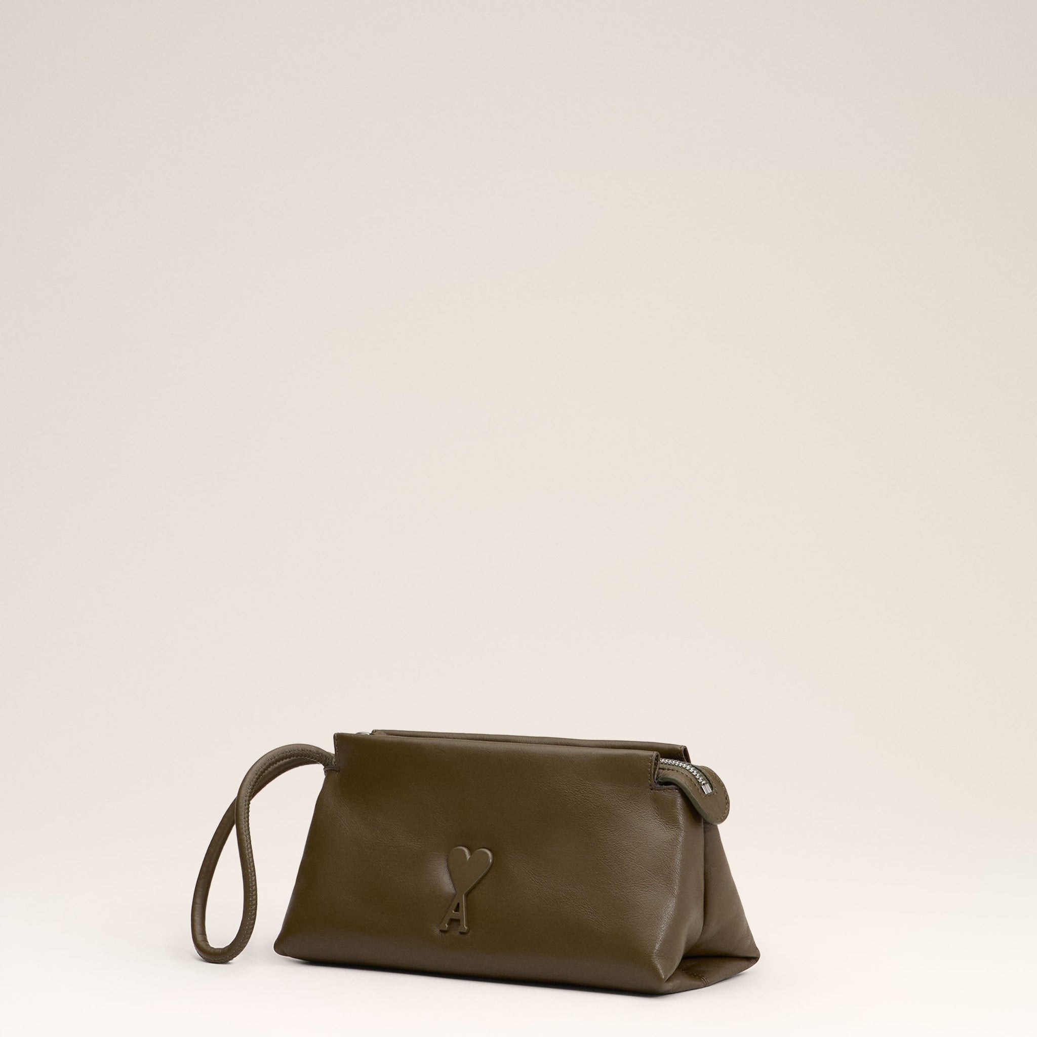 Khaki Leather Voulez-Vous Pouch