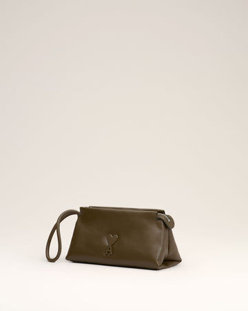 Khaki Leather Voulez-Vous Pouch
