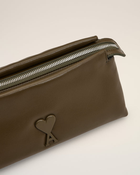 Khaki Leather Voulez-Vous Pouch