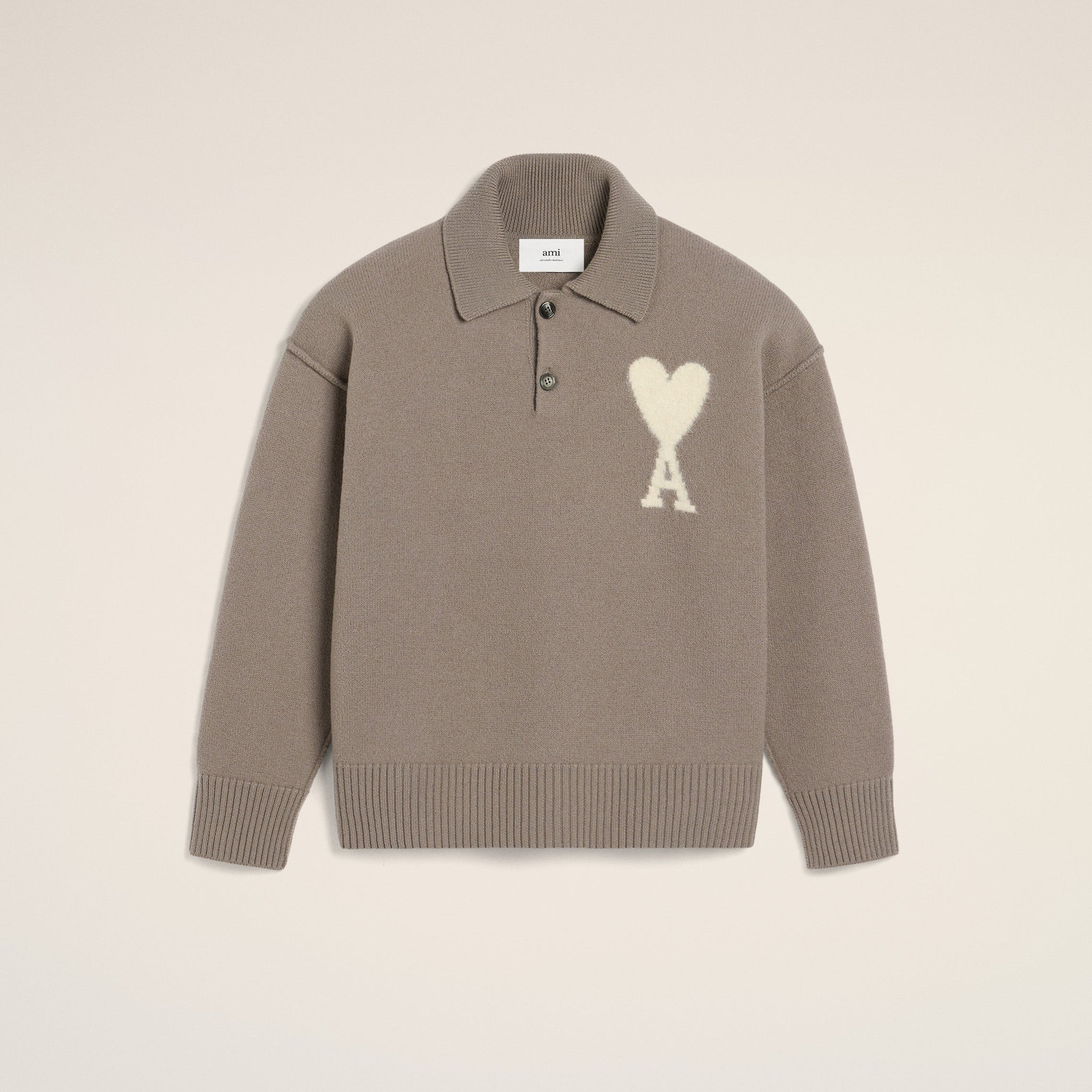 Taupe Wool Ami de Coeur Polo