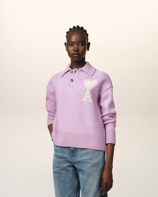 Purple Wool Ami de Coeur Polo