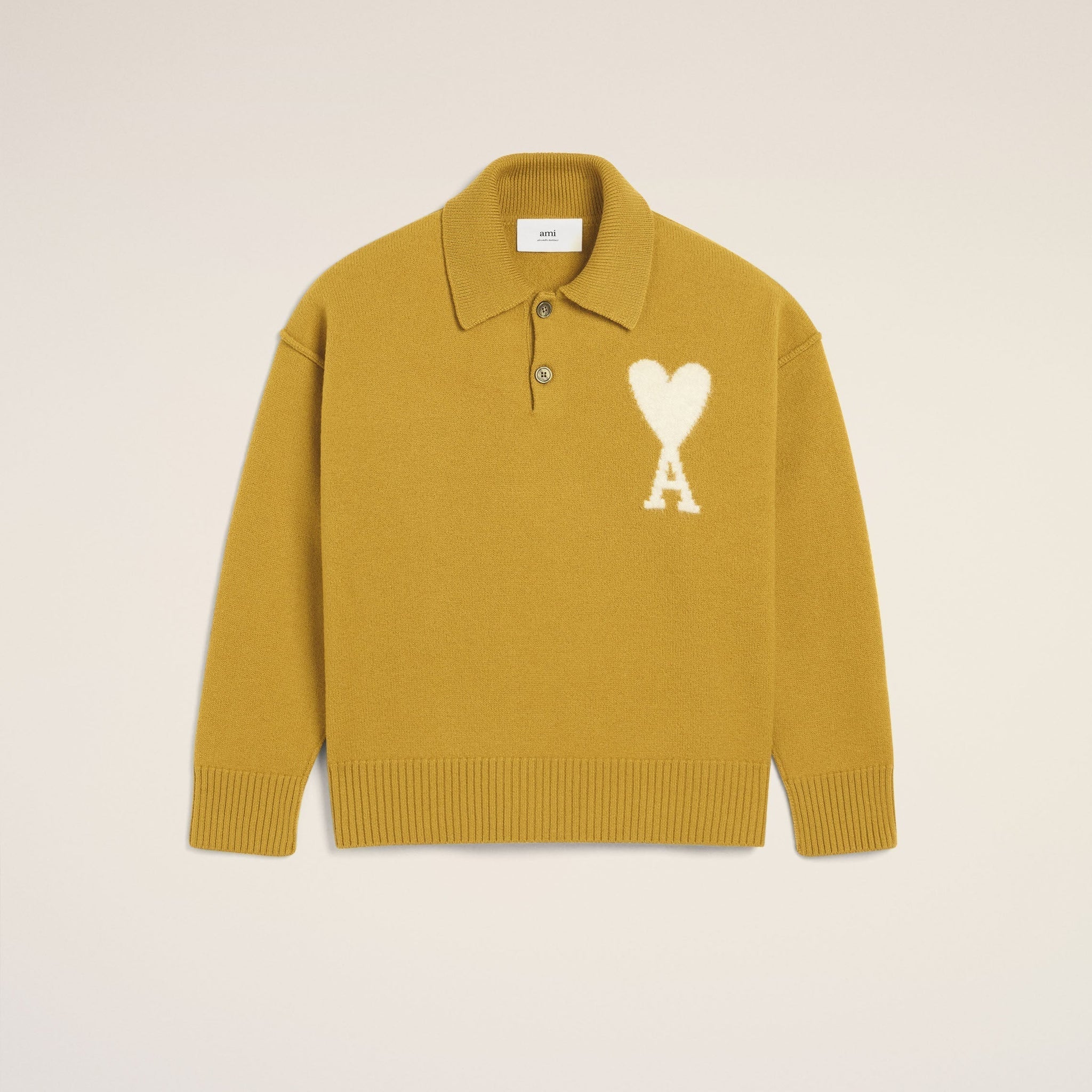 Mustard Wool Ami de Coeur Polo