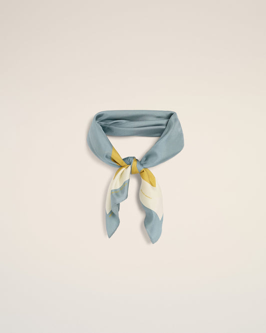 Tricolor Blue Silk Bandana