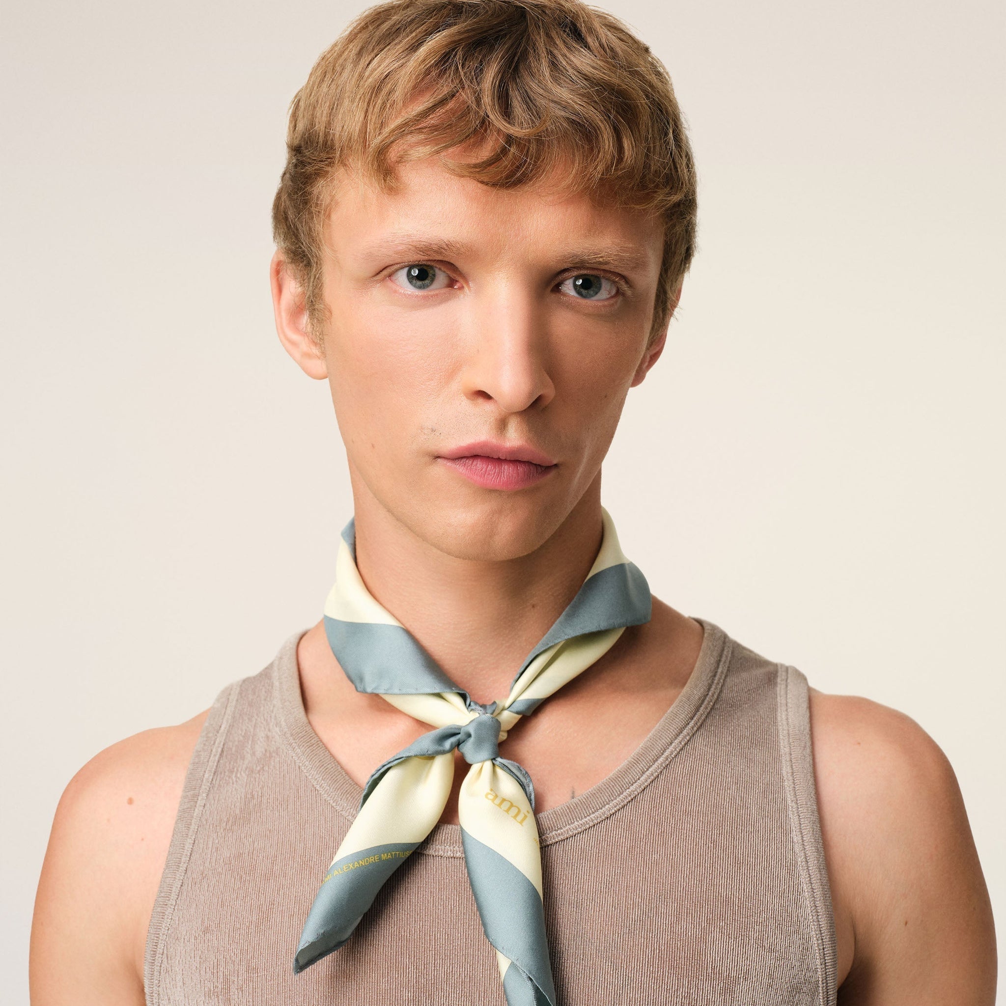 Tricolor Blue Silk Bandana