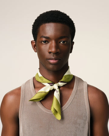 Khaki Silk Tricolor Bandana