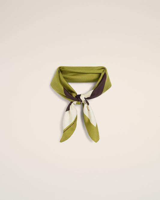 Khaki Silk Tricolor Bandana