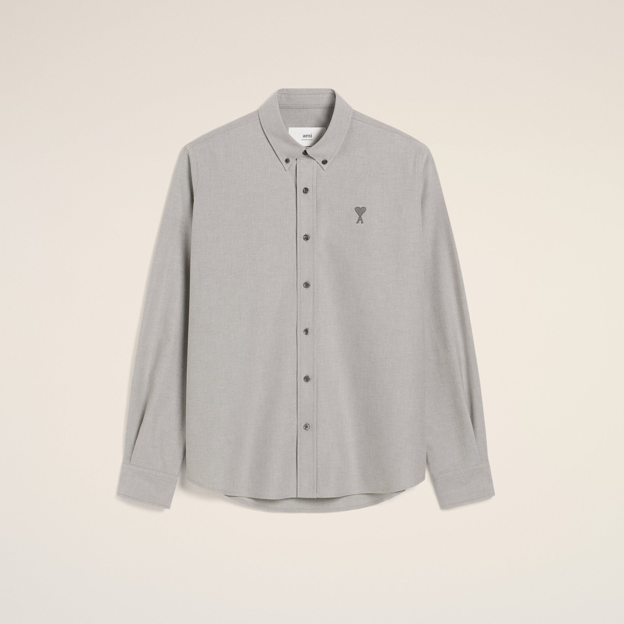 Grey Cotton Button-Down Ami de Cœur Shirt