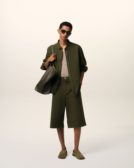 Green Cotton Button-Down Ami de Coeur Shirt