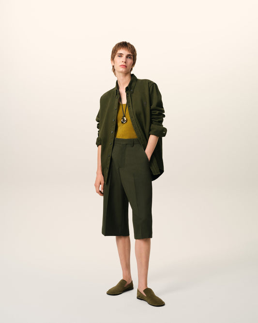 Green Cotton Button-Down Ami de Coeur Shirt