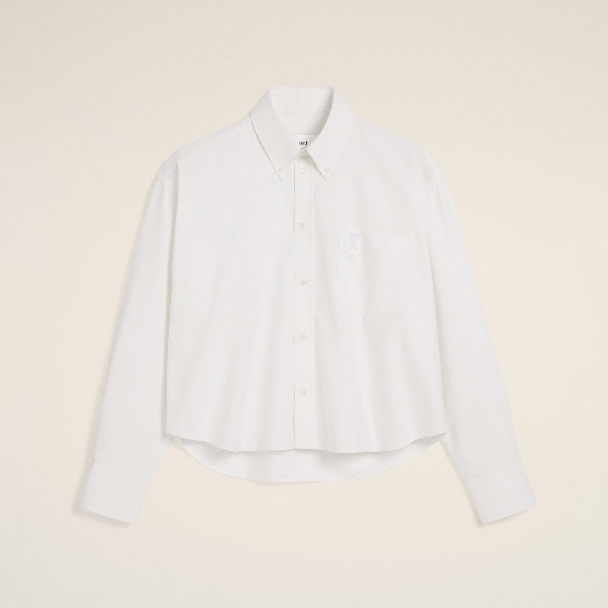 White Cotton Cropped Oversized Shirt