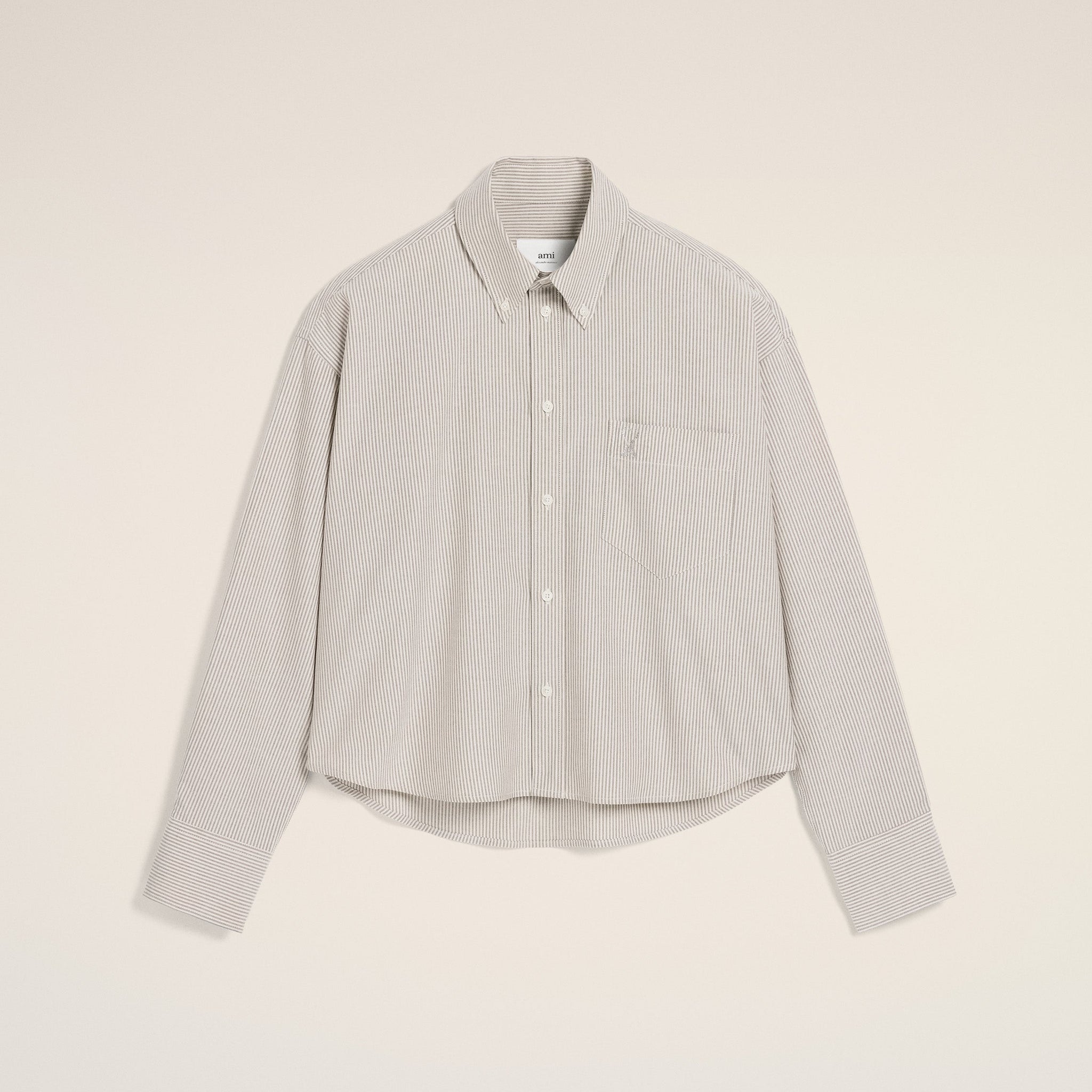 Green Cotton Cropped Oversized Shirt