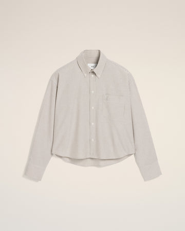 Green Cotton Cropped Oversized Shirt