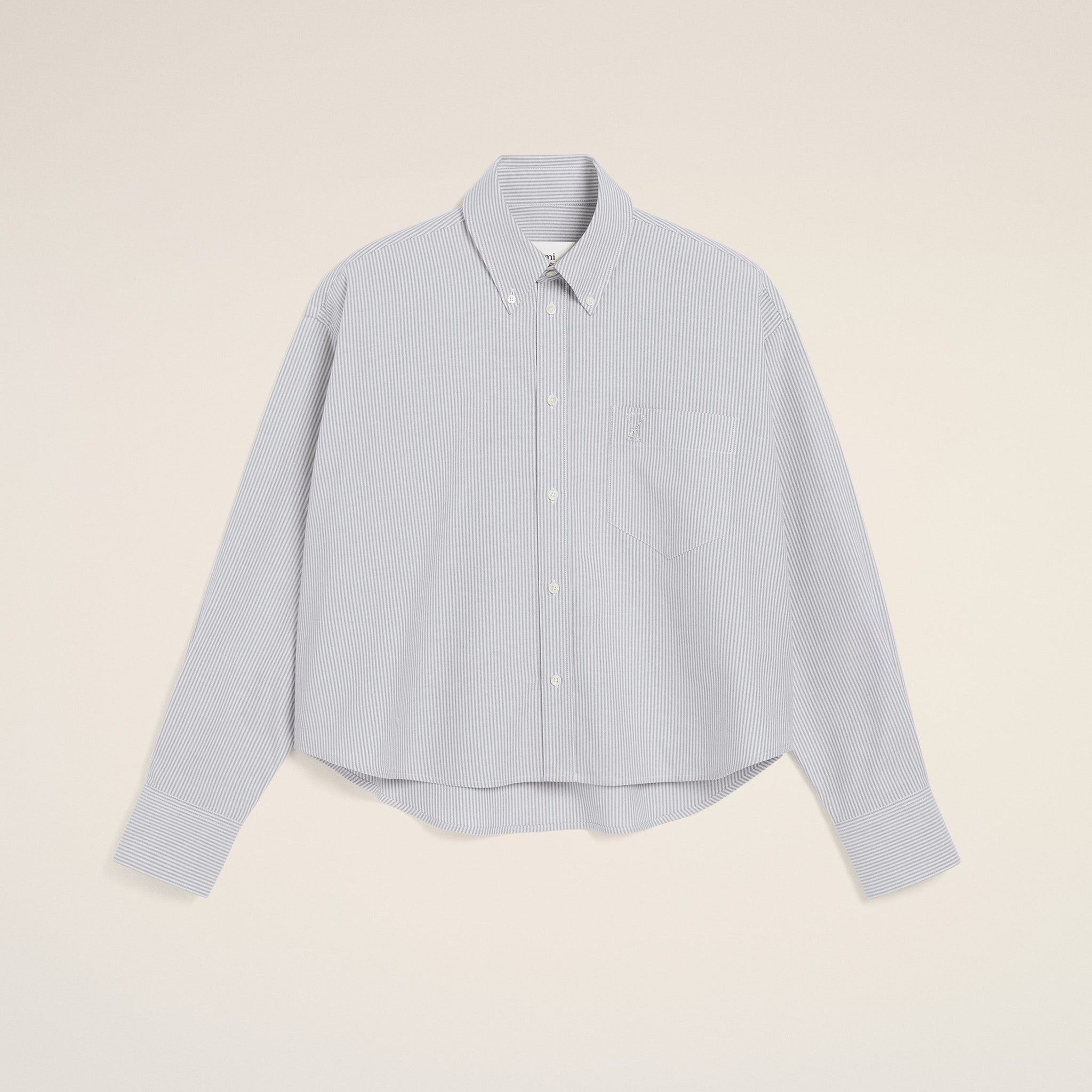 Purple Cotton Cropped Oversized Shirt