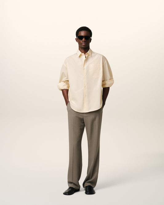 Beige Cotton Ami de Coeur Boxy Shirt