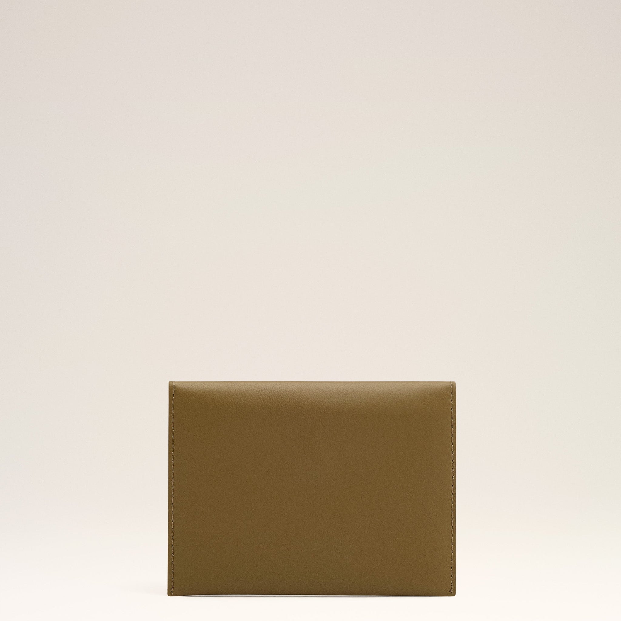 Khaki Leather Carrousel Folded Card Holder