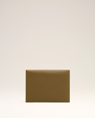 Khaki Leather Carrousel Folded Card Holder