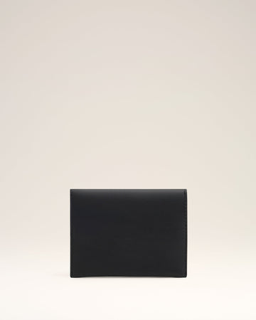 Black Leather Carrousel Folded Card Holder