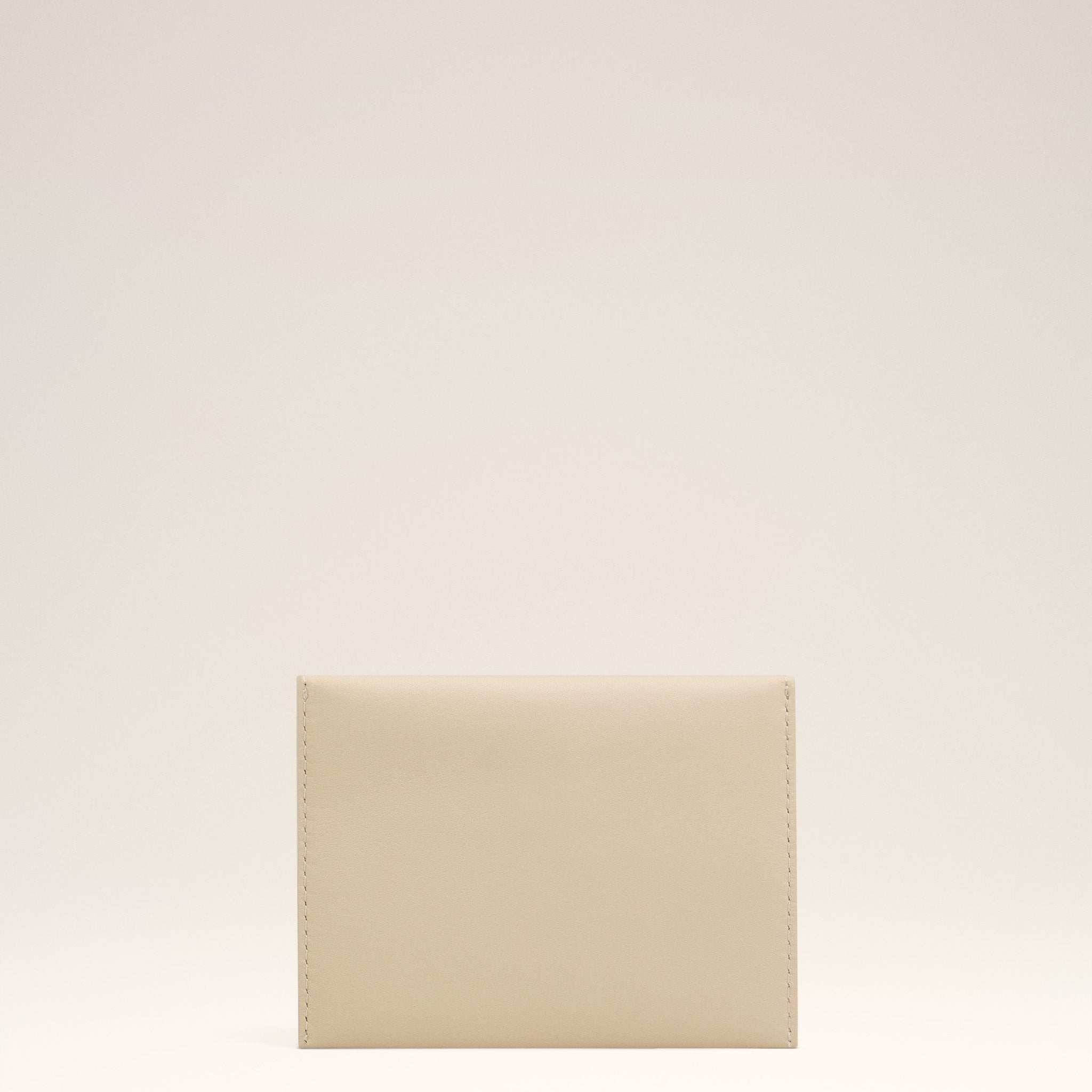 Beige Leather Carrousel Folded Card Holder