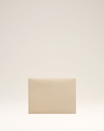 Beige Leather Carrousel Folded Card Holder