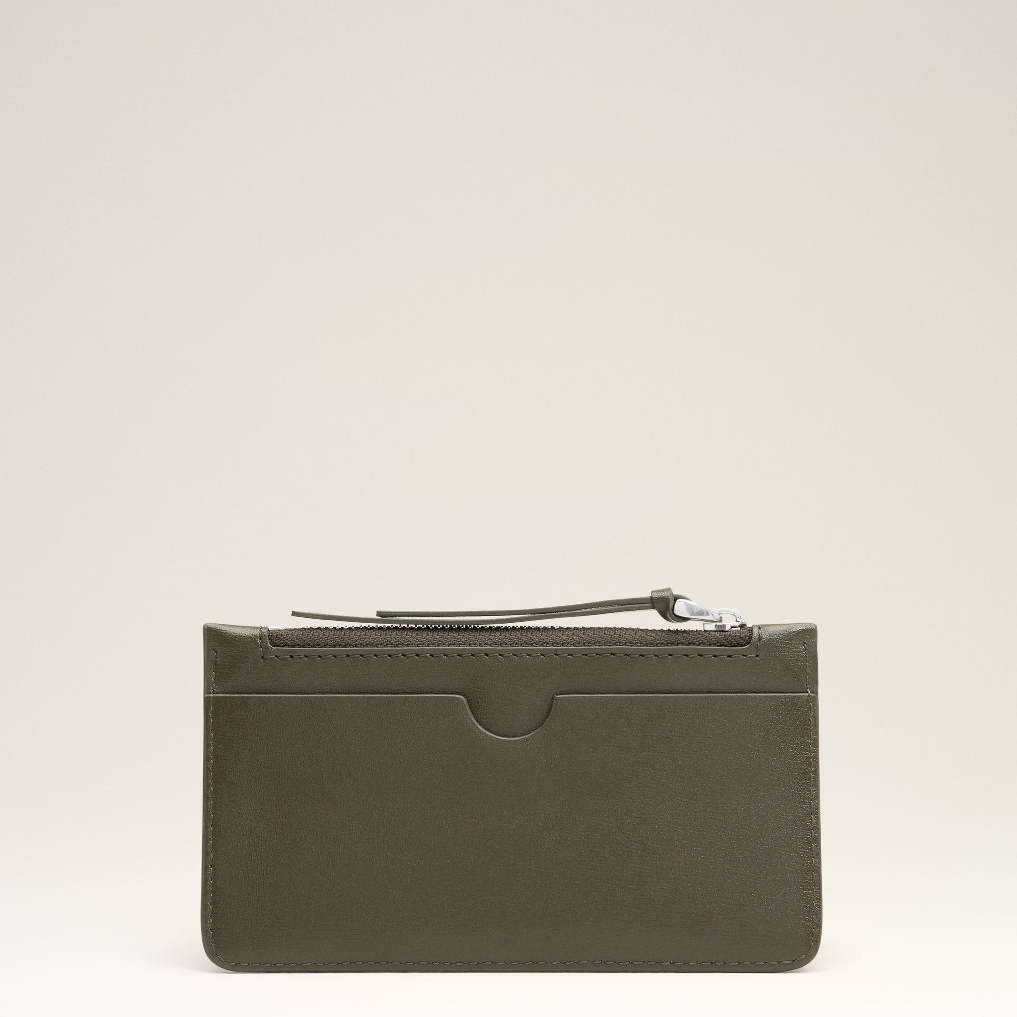 Green Leather Zipped Card Holder