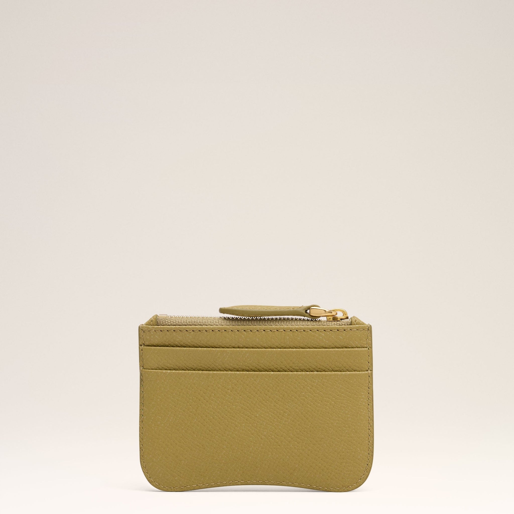 Yellow Leather Zipped Card Holder