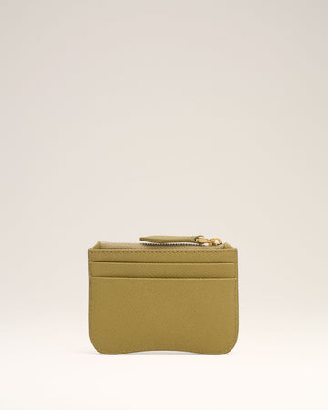 Yellow Leather Zipped Card Holder