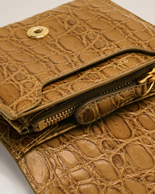 Brown Leather Paris Paris compact wallet