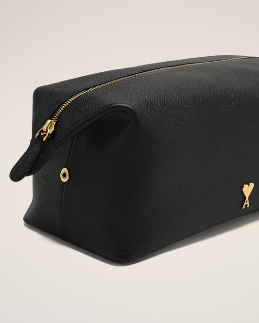 Black Leather Paris Paris Toiletry Pouch