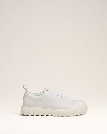 White Leather Low Top Tempo Sneakers