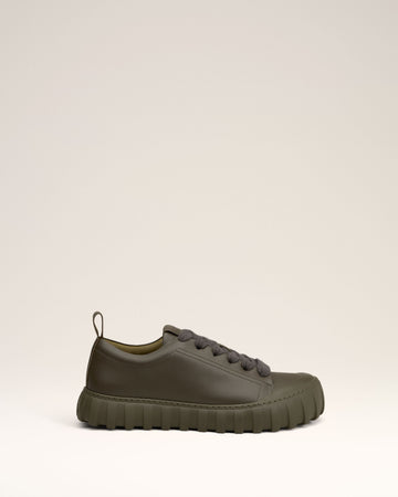 Green Leather Low Top Tempo Sneakers