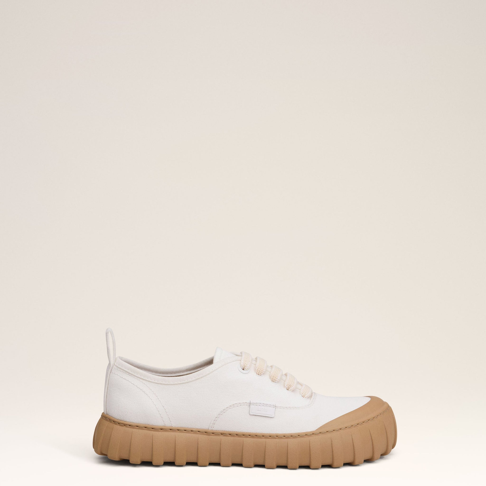 White Cotton Low Top Tempo Canvas Sneakers