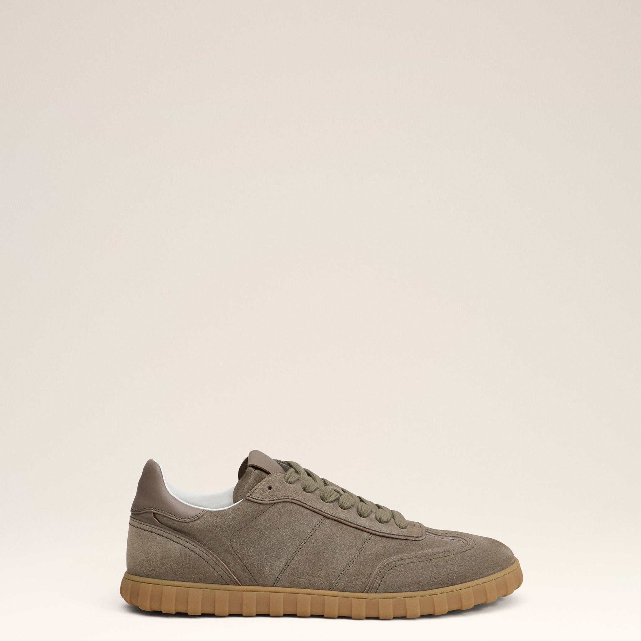 Beige Leather Low Top Step Sneakers