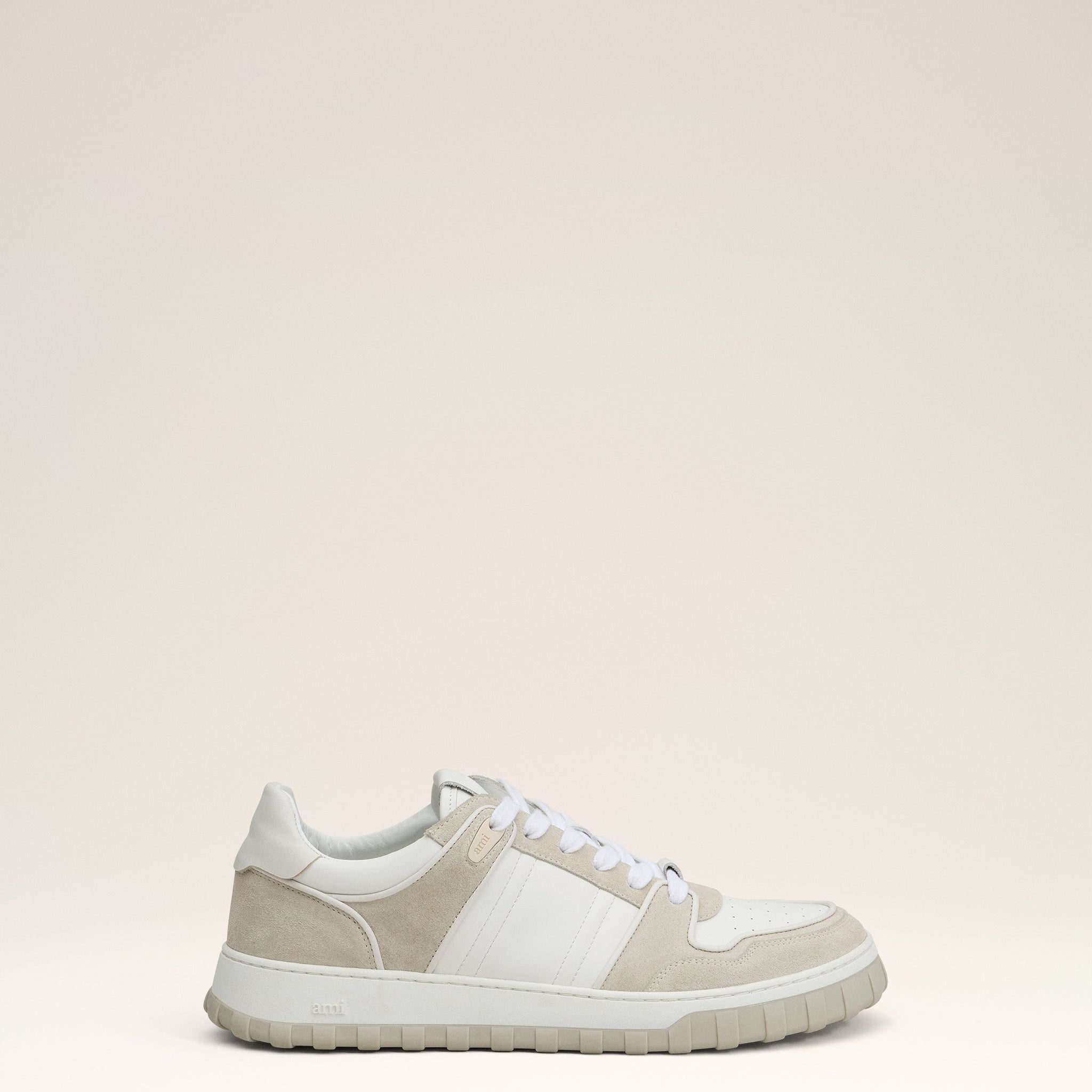 Grey Leather Low Top Walk Sneakers